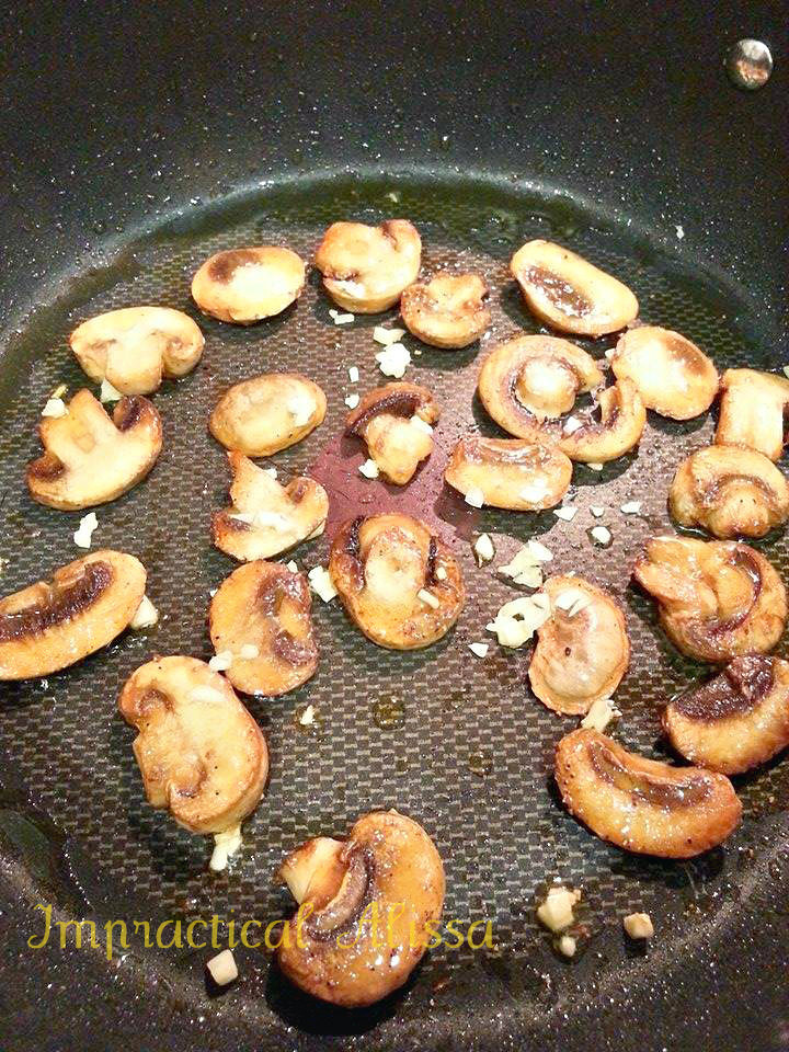 sauteed mushrooms with  minced garlic