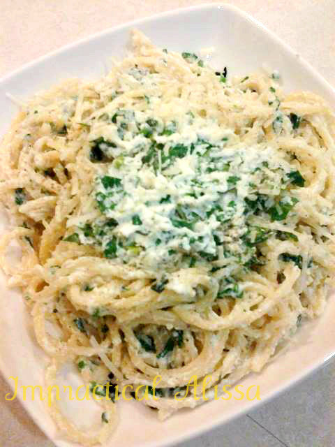 creamy parmesan and italian parsley pasta